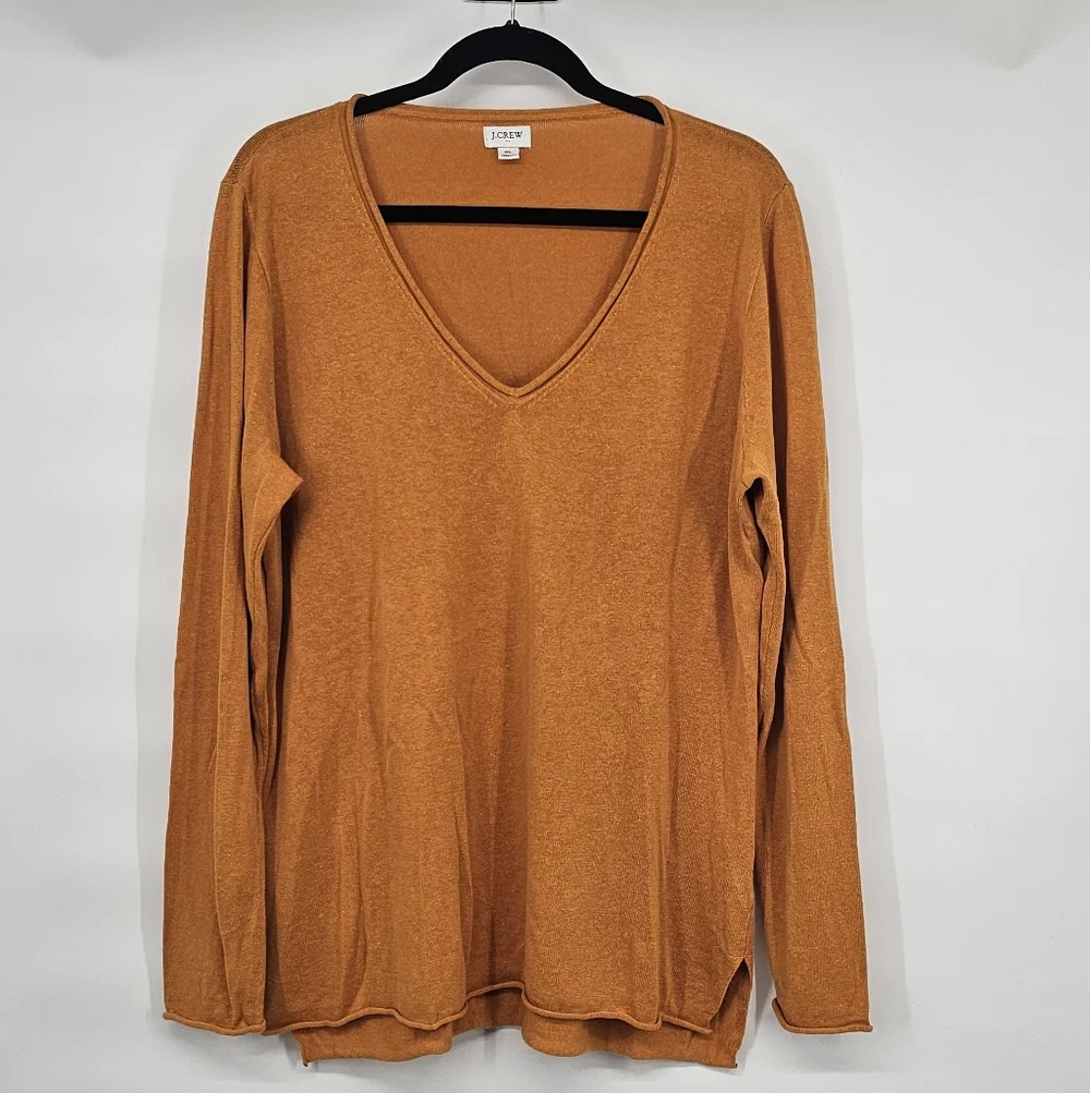 J. Crew Linen V-Neck Sweater XL